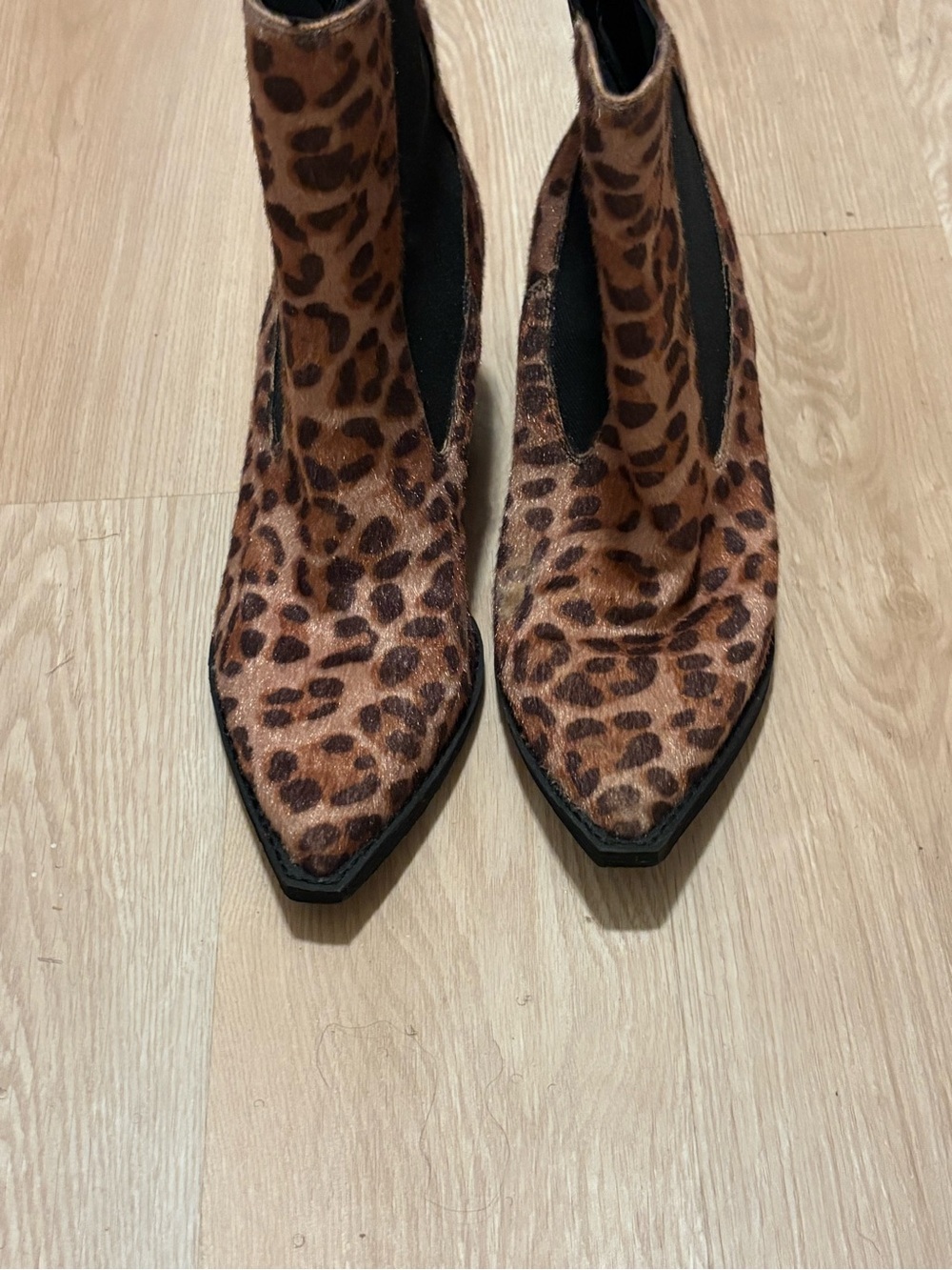 DV by Dolce Vita Leopard Print Pointed Chelsea Booties - Brown